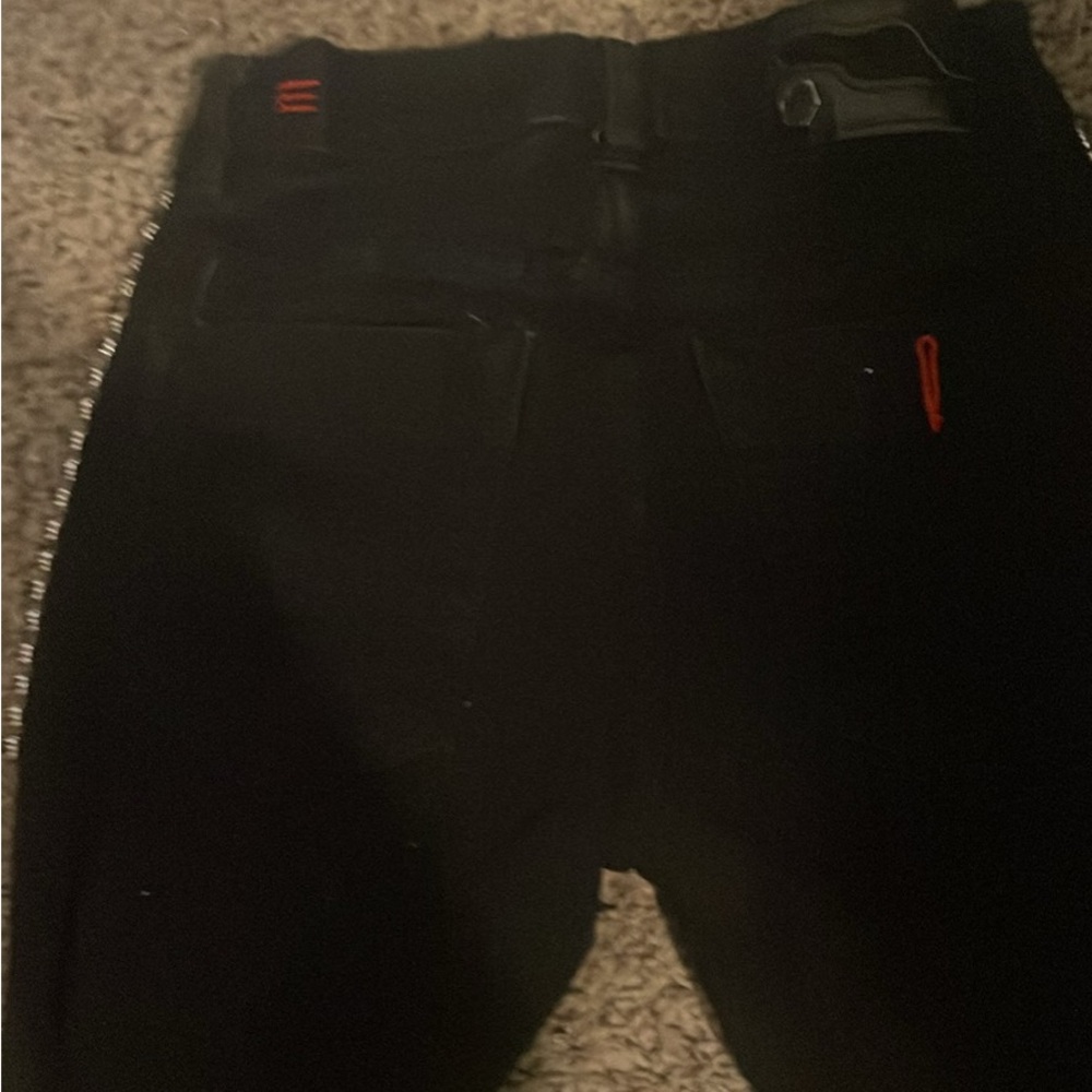 Trendy Black Denim with Red Details
